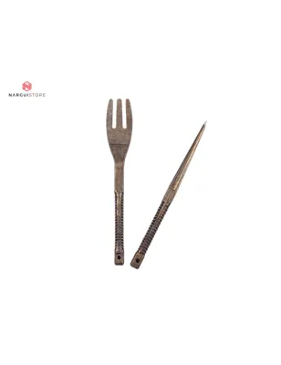 Pique et Fourchette à Tabac Duo - Accessoire Chicha en Laiton