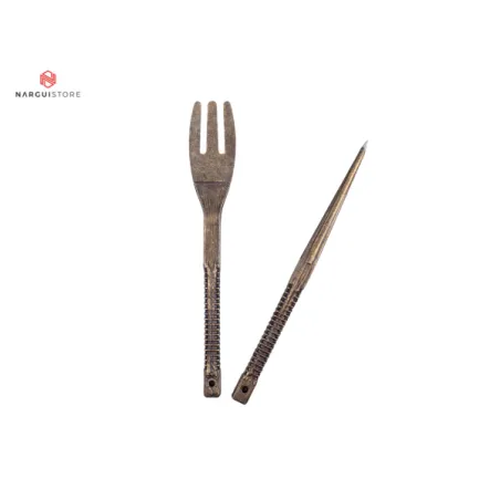 Pique et Fourchette à Tabac Duo - Accessoire Chicha en Laiton