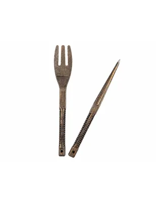 Pique et Fourchette à Tabac Duo - Accessoire Chicha en Laiton